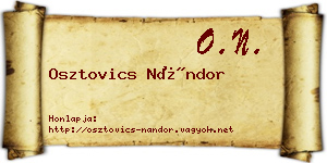Osztovics Nándor névjegykártya