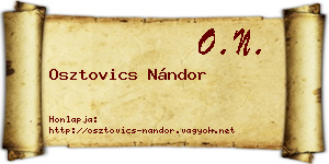 Osztovics Nándor névjegykártya