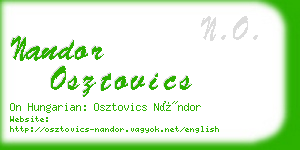 nandor osztovics business card